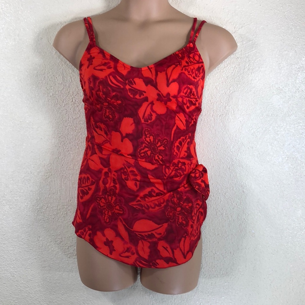 Le Cove Bathing Suit Orange Red Size 10